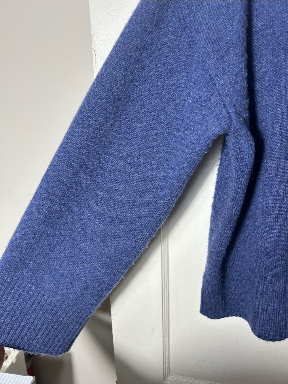 Reformation blue sawyer 100% cashmere collared sweater womens L rare - Picture 6 of 9
